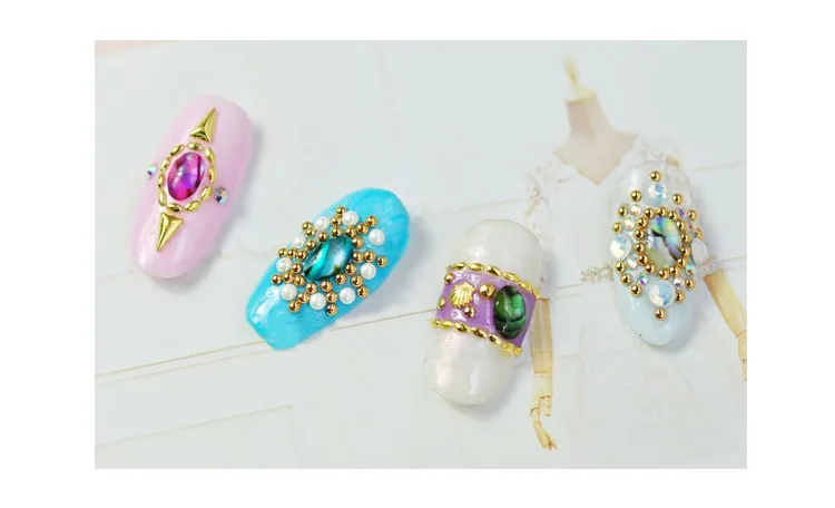 10 Pcs/Lot 3D Nail Art Decorations Colorful Natural Shell Nail Design 3 Colors For Choose Beauty Manicure Studs PI329 330 331