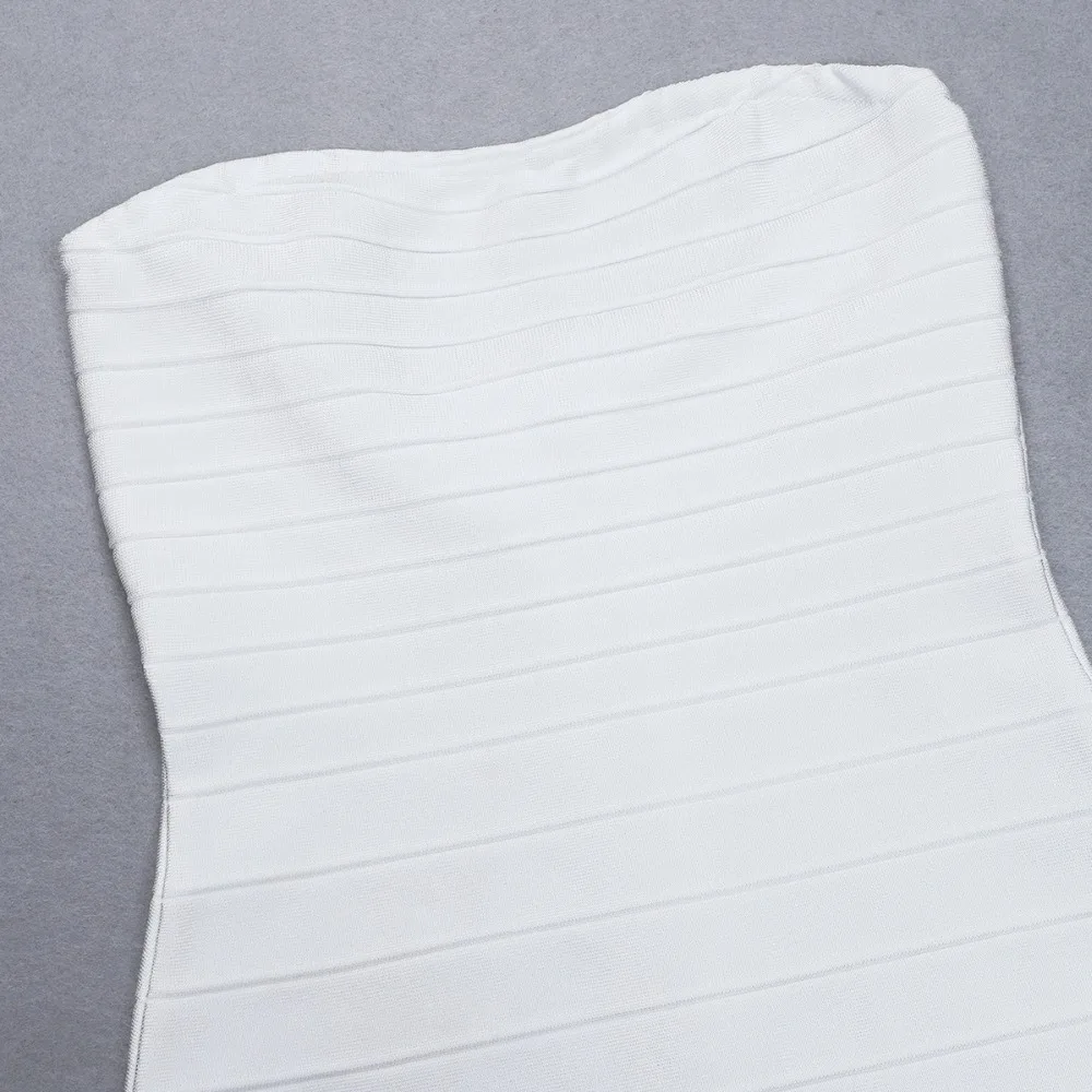 

Lyer 2019 New High quality Tight white strapless bottom with 2cm wide women silk bandage club dress