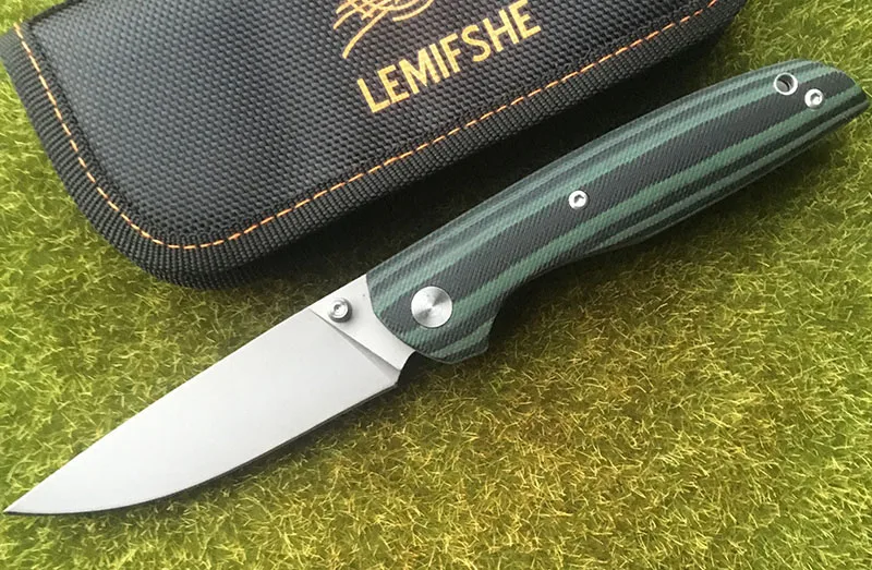 Зеленый LEMIFSHE 100ns Флиппер складной нож D2 лезвие G10+ стальная ручка Открытый Кемпинг Фрукты складной нож EDC инструмент - Цвет: Зеленый