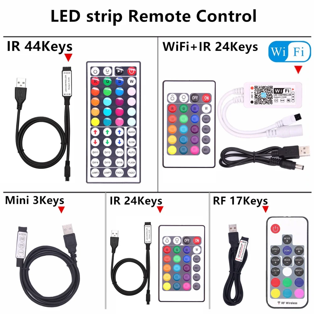 DC 5 В 5050 SMD RGB USB кабель питания Светодиодная лента светильник СВЕТОДИОДНЫЙ гибкая
