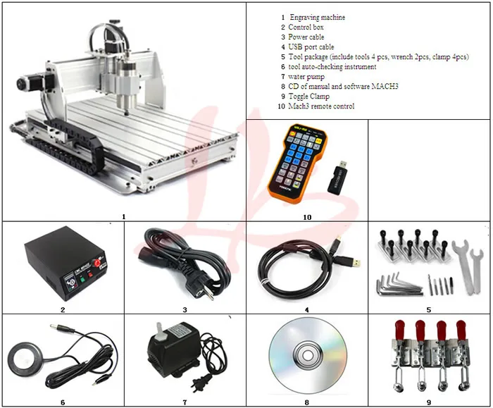 Mini cnc router 3040Z-USB mach3 control cutting machine free tax to Russia countries |