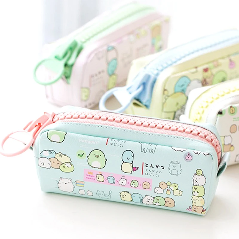 Креативный каваи угловой карандаш с животными Чехлы PU кожаный пенал личности