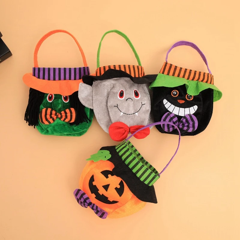 1 шт. сумки для конфет Хэллоуин портативный тыквенный мешок детей трюк или