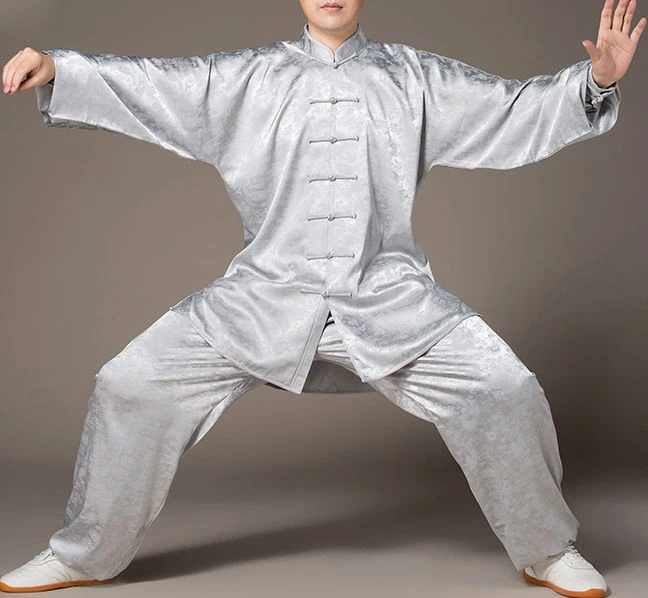 Унисекс высокое качество лето и весна костюм wushu taiji dragon grain форма для Тай Чи