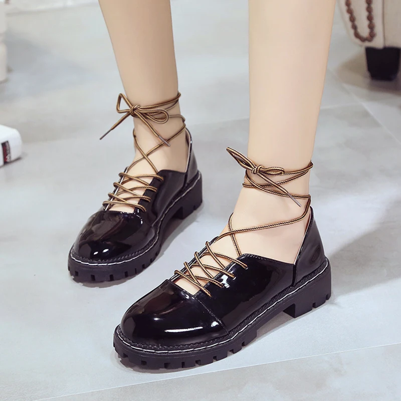 Туфли-оксфорды на платформе в британском стиле коллекция 2019 года повседневные