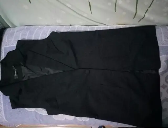 Размера плюс 3XL! клиновидный вырез, v-образный вырез, черный блейзер, жилет, Для женщин длинный жилет офисные женские туфли из органической кожи; элегантный кардиган куртка без рукавов