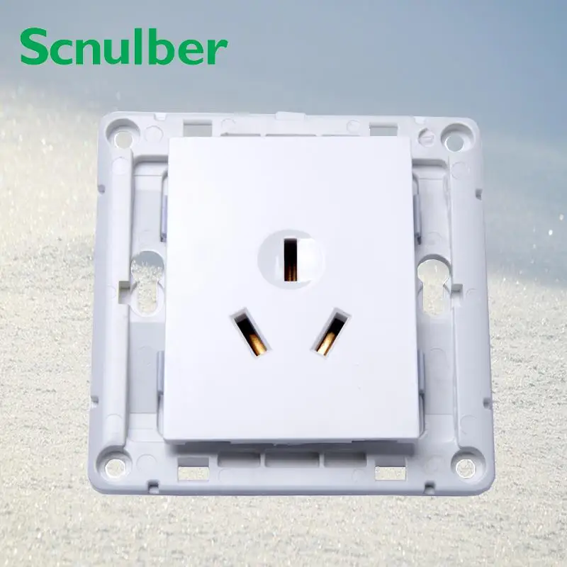 white single three 3 pins 3p 250v 10A wall switch socket outlet | Обустройство дома