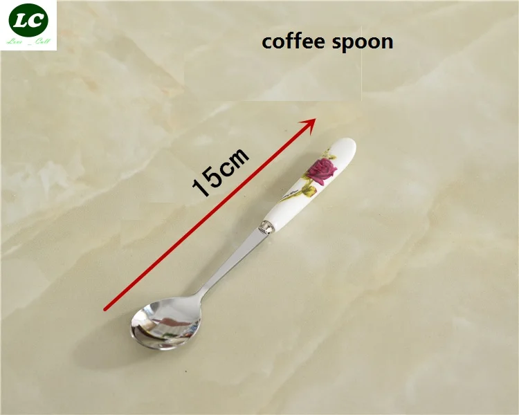 Кофейная ложка роскошная керамическая столовая посуда из нержавеющей стали