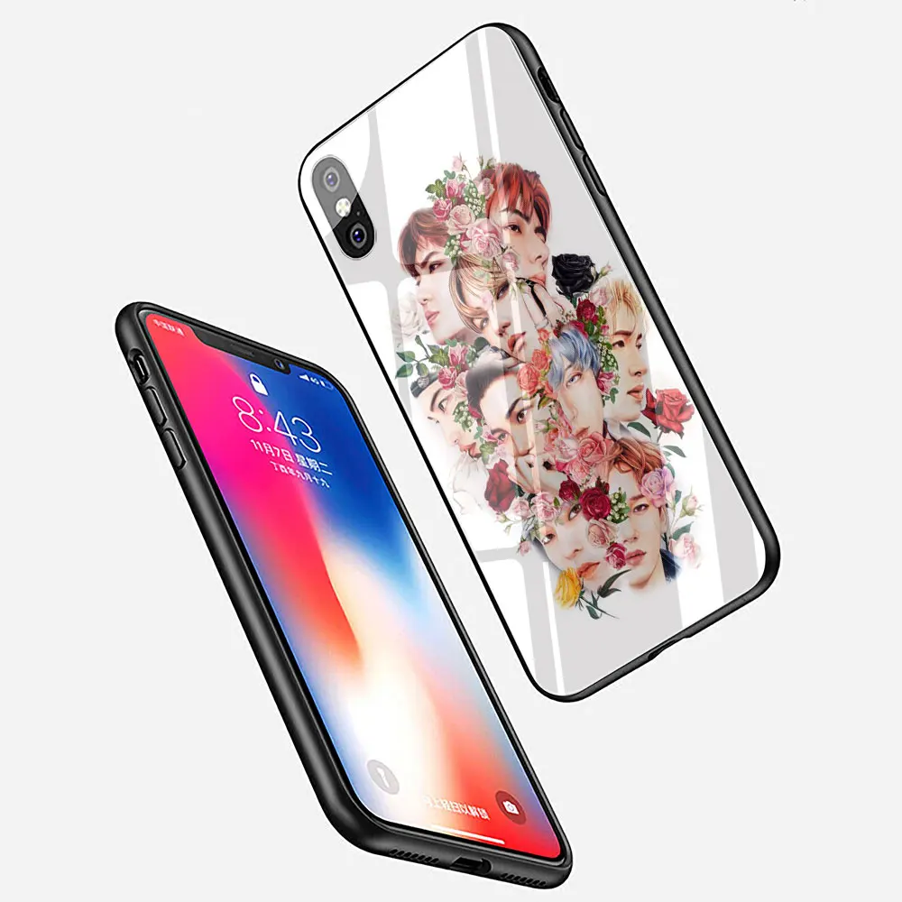 EXO band k-pop kpop закаленное стекло чехол для телефона iPhone 11 Pro 6 6S Plus 7 8 Plus X XS XR XS Max