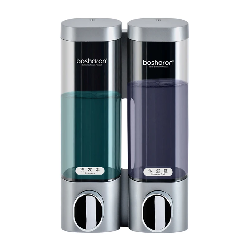 B-6092 Silver Gray Дозатор жидкого мыла без запаха здоровые пластиковые бутылочки для геля для душа дозаторы шампуня настенные моющие средства дезинфицирующее средство для рук Бутылка для дома - Цвет: B-6092 Silver Gray