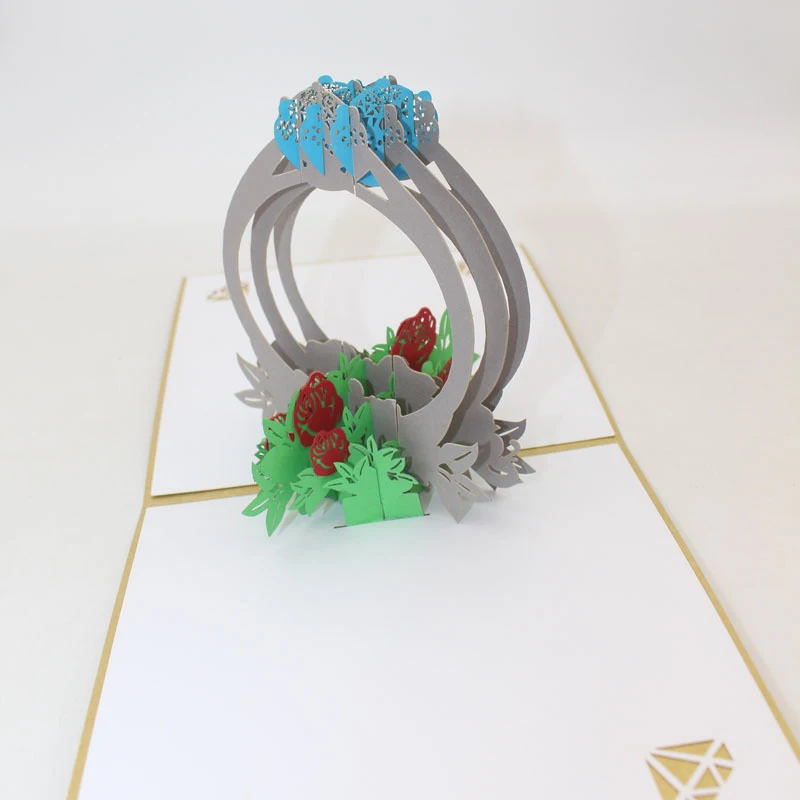 3D Ручная работа для девушки с драгоценным камнем бумажные пригласительные
