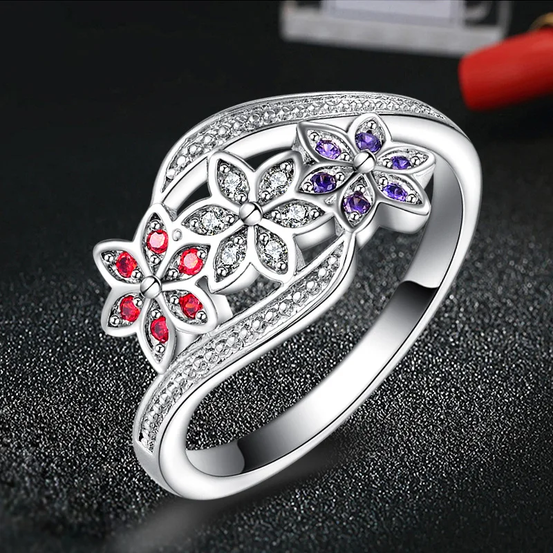 Женское Обручальное кольцо Bijoux bague Femme Серебряное обручальное с кристаллами и