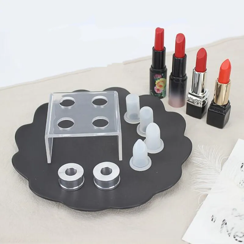 9pcs/ Set 12.1 Mm Silica Gel Mould Sincone Lipstick Making Tools Empty Bottle DIY Homemade Mold