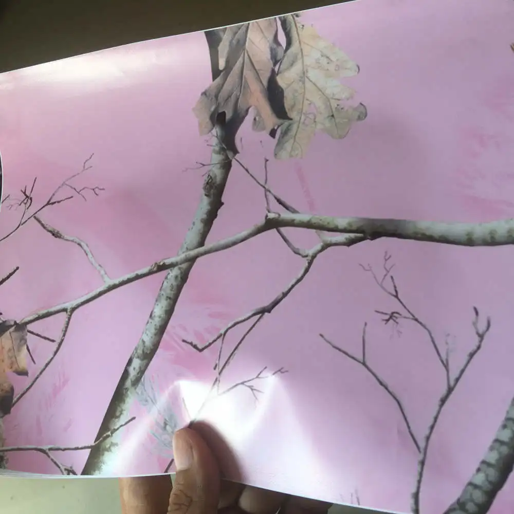 Розовая камуфляжная виниловая пленка Mossy с дубовой травой для обмотки автомобиля