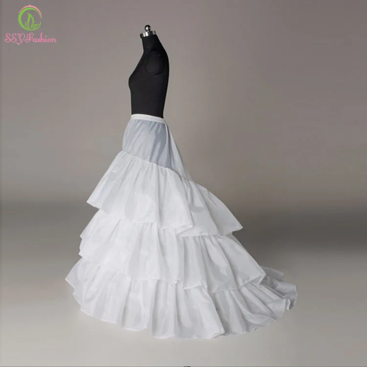 

SSYFashion Wholesale The Bridal Petticoat Three Circles Sweep Train Underskirt Petticoat for Wedding Dress Lining Accessories