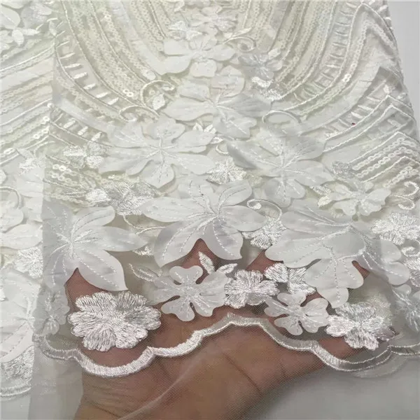 African Lace Fabric French Sequins Net High Quality Sequin for 2019 white C6D | Дом и сад