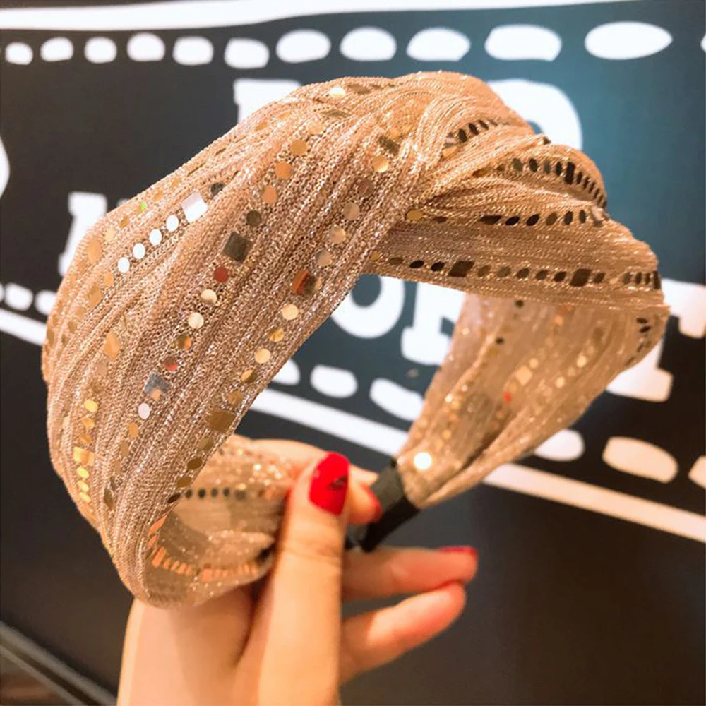 Ободки в полоску с блестками и цветами для девочек ободки стиле бохо бантом