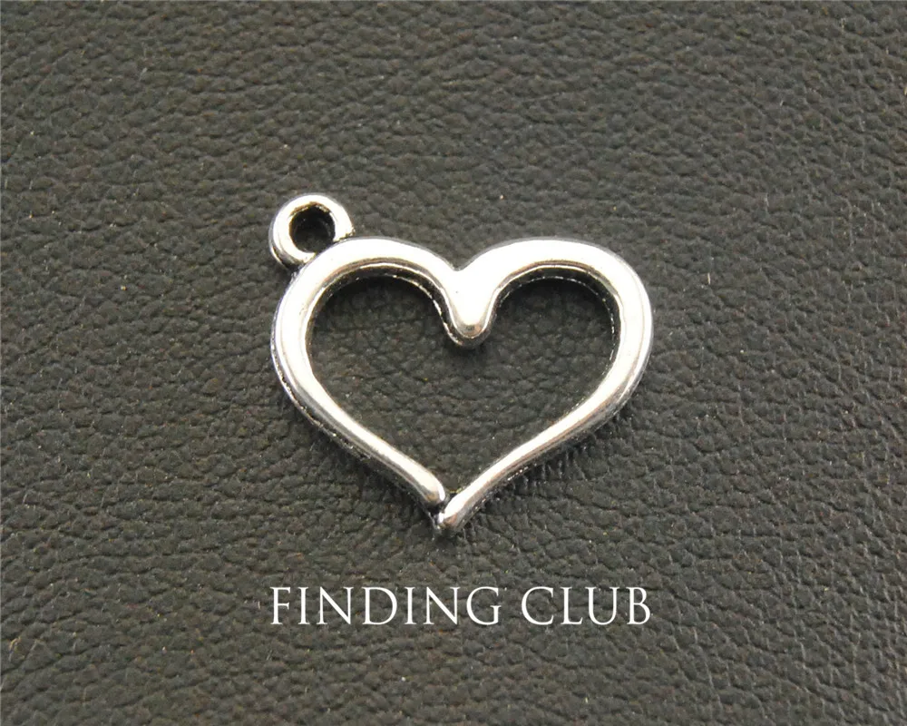 30 шт. серебряные подвески в виде сердца 13 х16 мм|pendants for bracelets|heart charmcharm pendant diy |