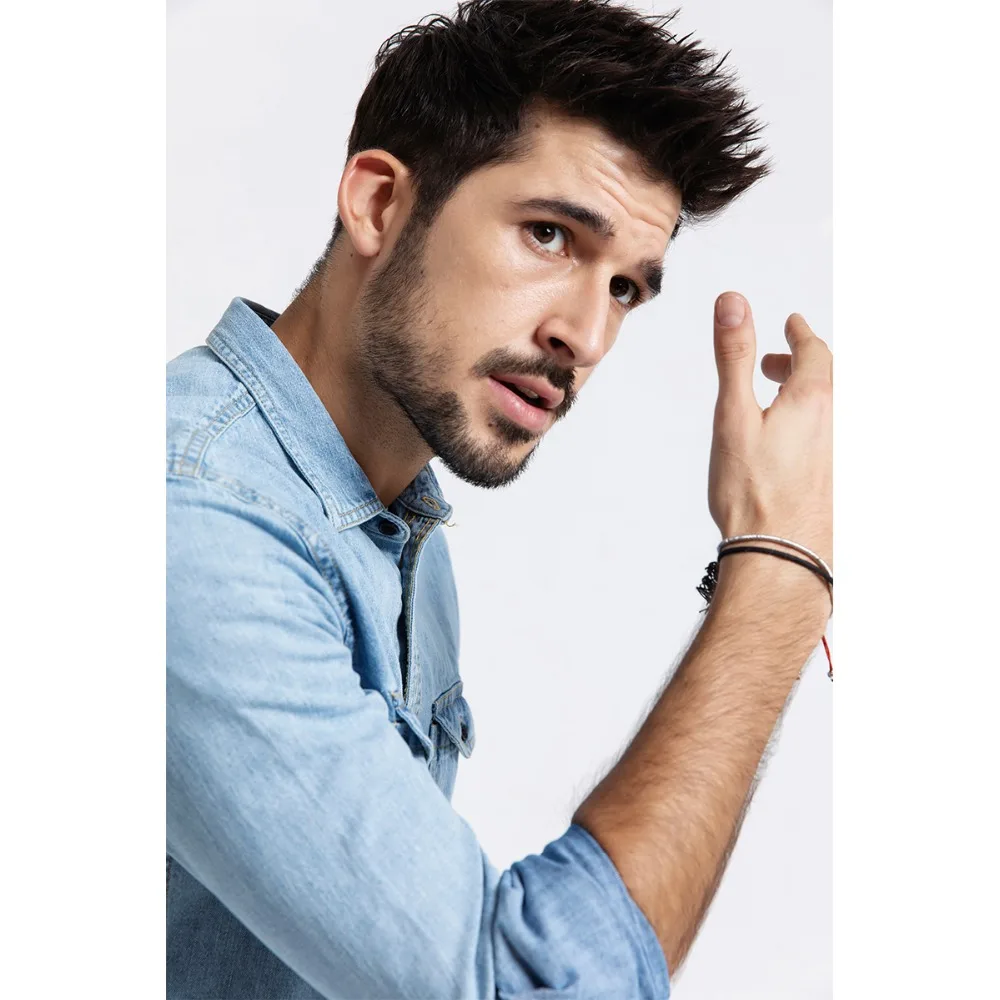 Мужская повседневная рубашка SIMWOOD модная джинсовая с длинными рукавами из 100%