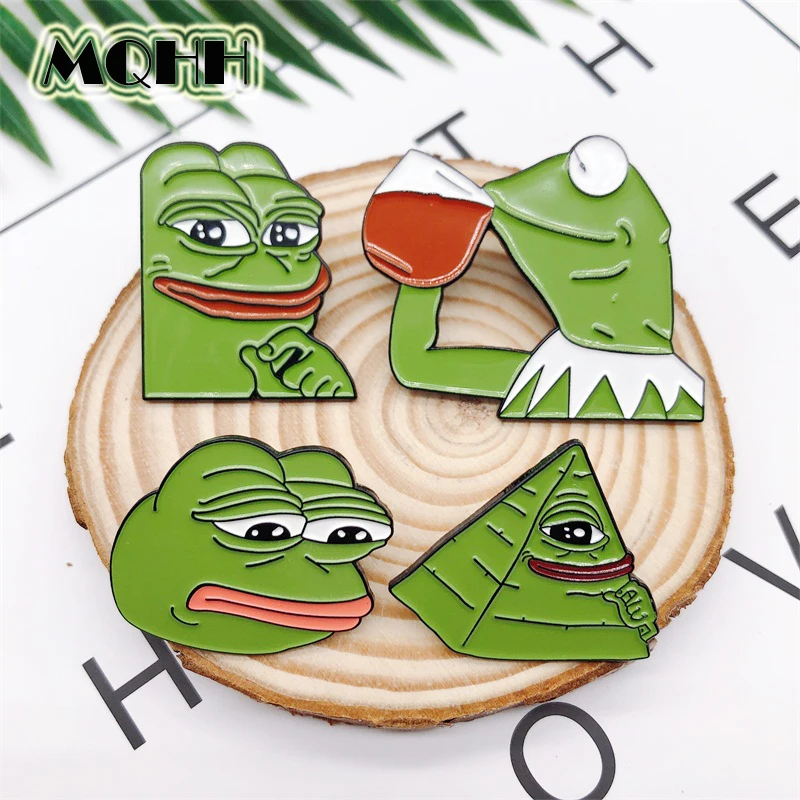 Эмалированная брошь Pepe The Frog из креативного мультфильма животное лягушка