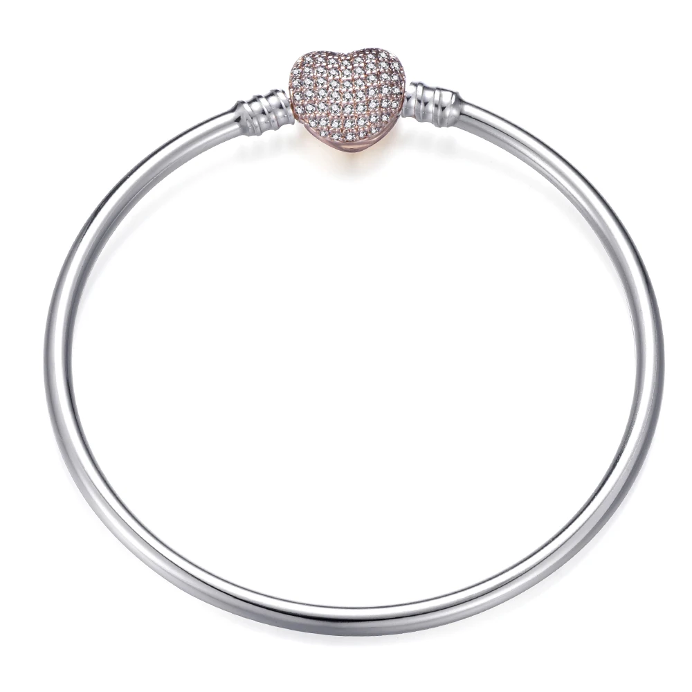 2019 Hot Silver Plated Basic Bracelet &amp Bangles Diy Charm Bead Jewelry Not Fade Original Pan Bracelets For Women Gifts | Украшения и