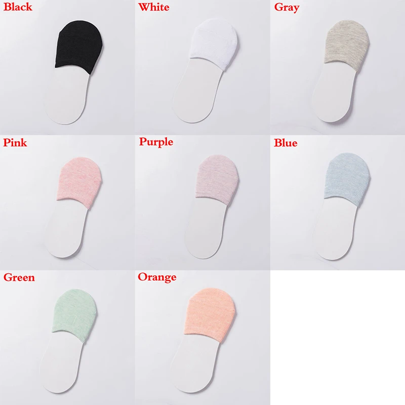 Летние хлопковые однотонные женские лодочные носки прохладные Нескользящие