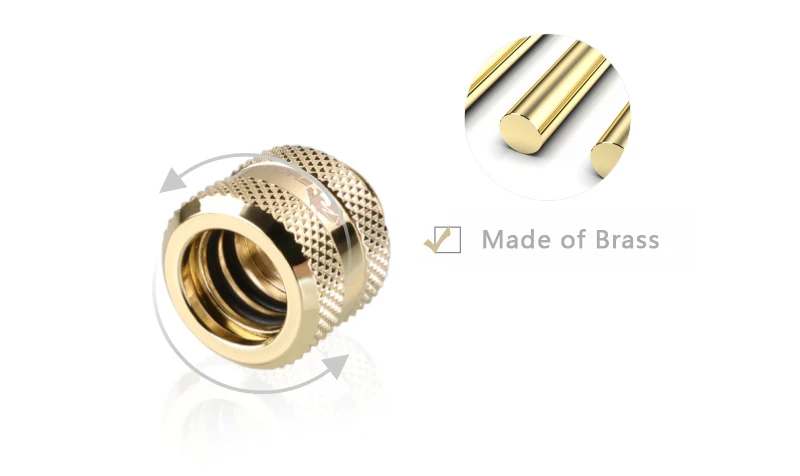 BYKSKI фитинг для жесткой трубки OD12mm ручной компрессионный медный фитинг G1/4 'использовать для PMMA/PETG жесткости трубки