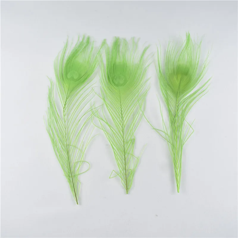 Apple Green 10 шт./партия 25-32 см 10-13 дюймов окрашенные Перья павлина красивые перья павлина для рукоделия и свадебного украшения - Цвет: Apple Green
