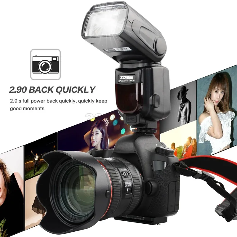 New Pre Марка Беспроводная Мини Flash ZM430 Speedlite для Canon и Nikon горячий Башмак Для Вспышки