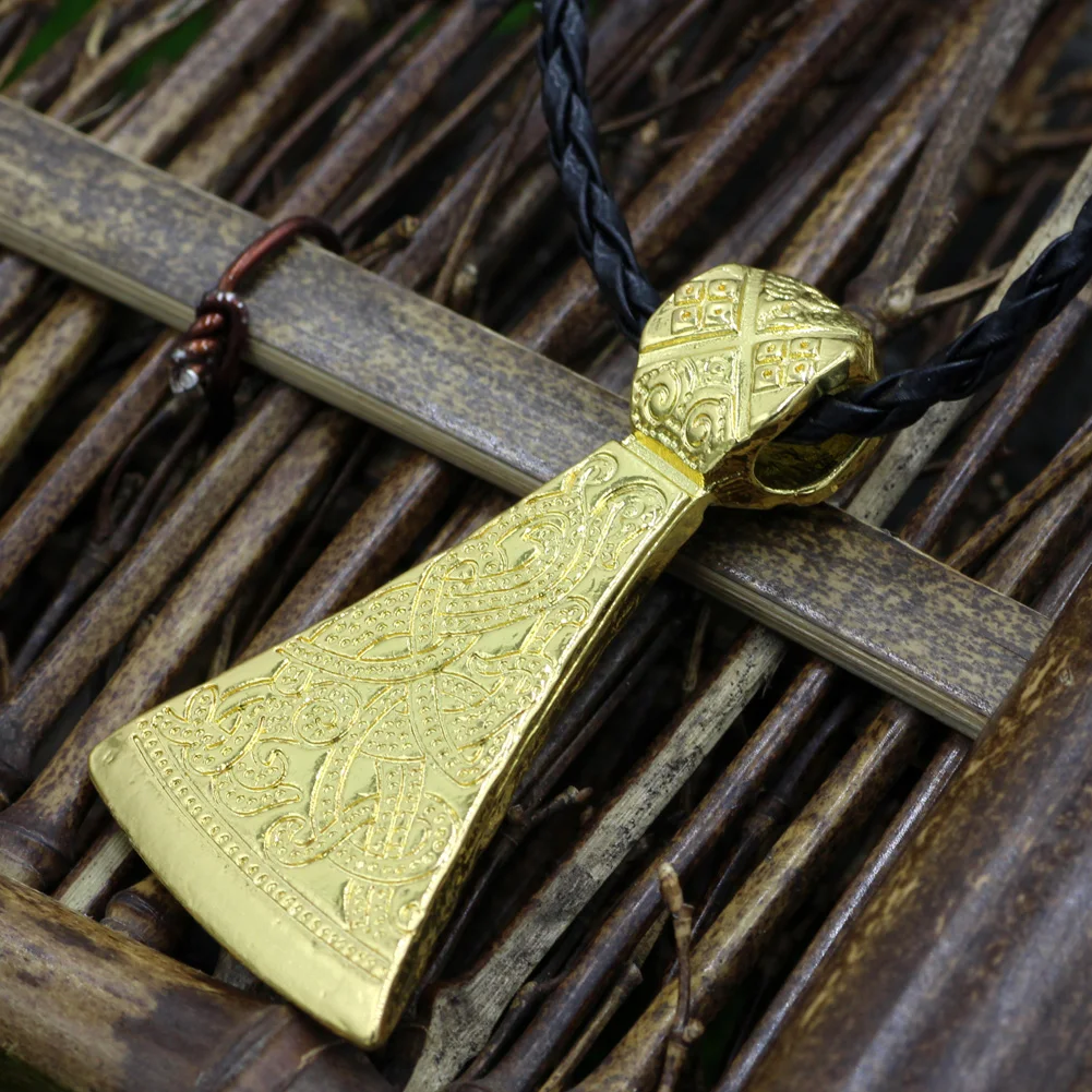Мужская подвеска с гравировкой Викинги узлом и топором Thor Hammer Mjolnir Norse | Украшения