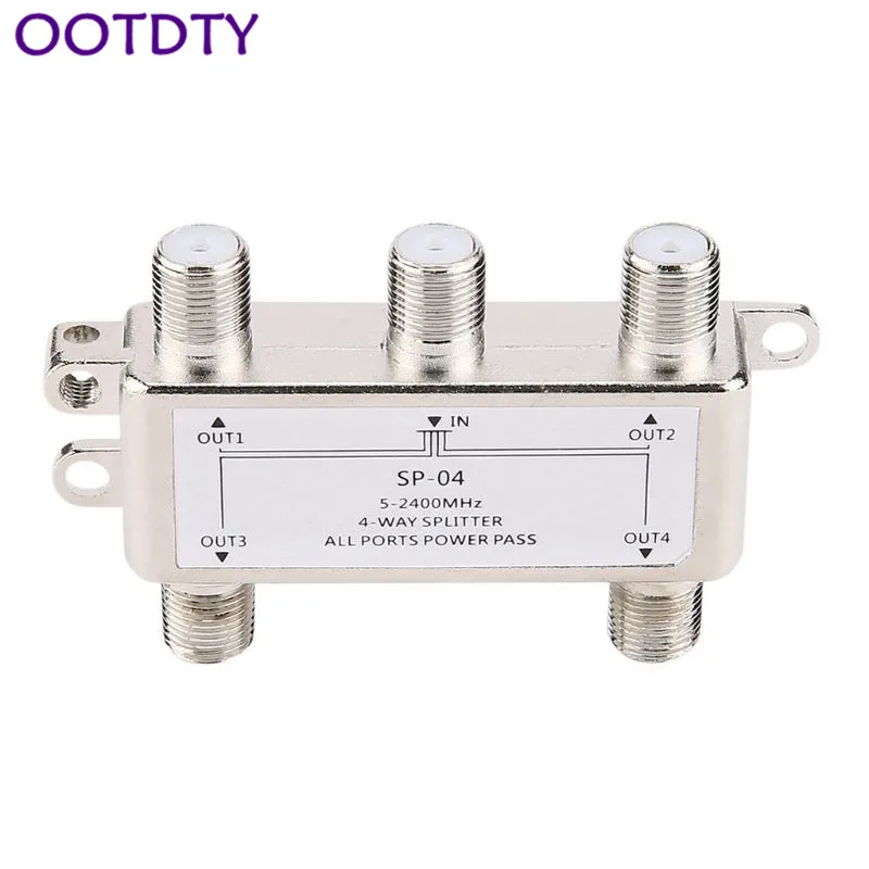 5-2400MHz 4 Way HD цифровой коаксиальный кабельный сплиттер 4 канала спутниковый/антенный ТВ-сигнал распределитель приемник для SA tv/CA tv