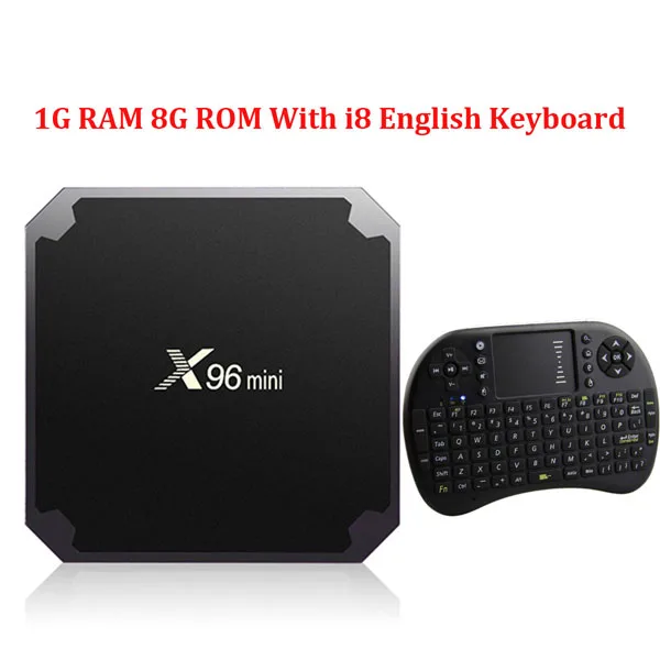 1G 8G En Keyboard 5 шт. X96 Мини Смарт ТВ приставка X96mini ТВ приставка Android 7,1 OS 1G 8G 2GB 16GB Amlogic S905W четырехъядерный 2,4G WiFi 4K X 96 ТВ-приставка - Color: 1G 8G En Keyboard