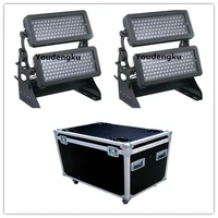 2 pieces light flightcase double deck high power 192x3w led wall washer outdoor led flood light rgbw led city colord