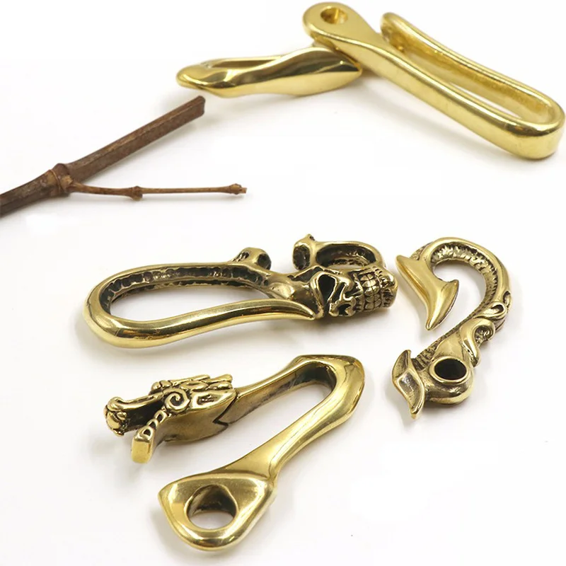 Pure Brass Decorative S Hooks Copper Chained Cloth Chain Bracelet Keychain BD017 | Дом и сад