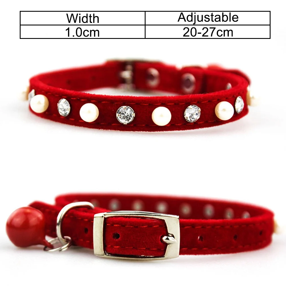 red-jw0002 Ошейник для кошки с колокольчиком для котенка и маленькой собаки, ошейник для питомца, украшения для щенка и кошки, выдвижной аксессуар JW0002 - Цвет: red-jw0002