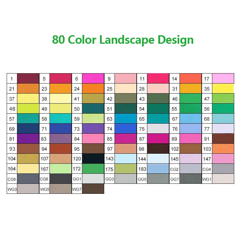 80-Landscape Design TouchFive маркер 30/40/60/80/168 Цвета Ручка Кисть алкогольных жирной чернила на водной основе художественный маркер для манга двойной головой маркеры для эскизов - Цвет: 80-Landscape Design