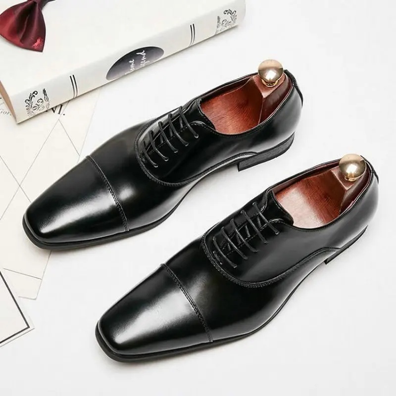 New fashion elegant oxford shoes Men leather italian formal dress office pointed toe Dress Business Party Shoes WW-32Z | Обувь