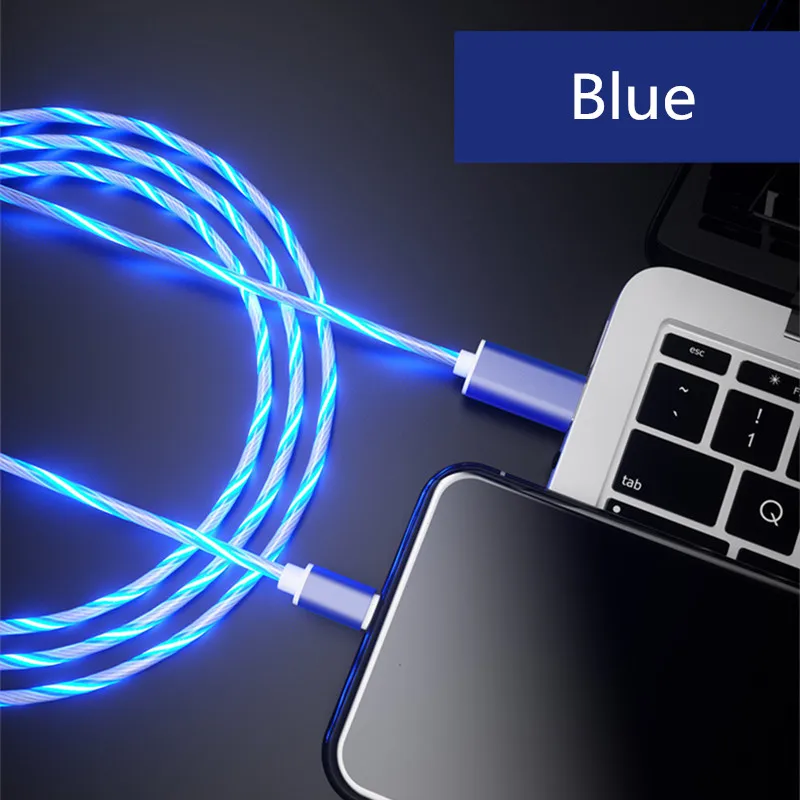 1 м светодиодный светящийся зарядный кабель для Huawei Honor Note 10 Xiaomi Mi8 Max 3 HTC Micro USB Type C зарядное устройство для мобильных телефонов