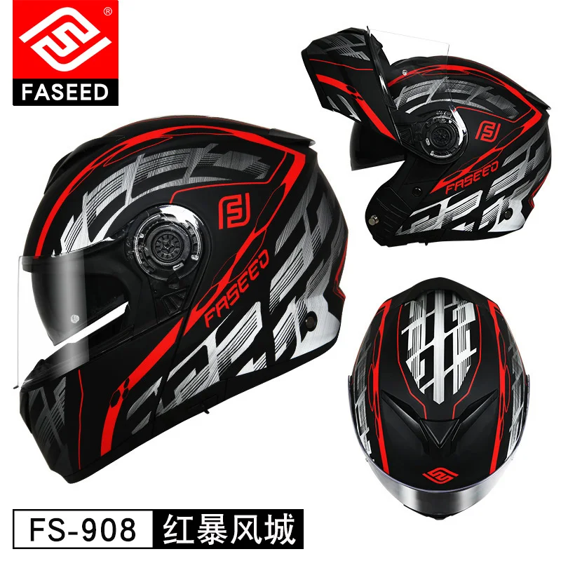 FASEED Filp up модульный мотоциклетный шлем гонки Casco мотоциклетные шлемы de Motociclista двойные козырьки моторный шлем - Цвет: 9