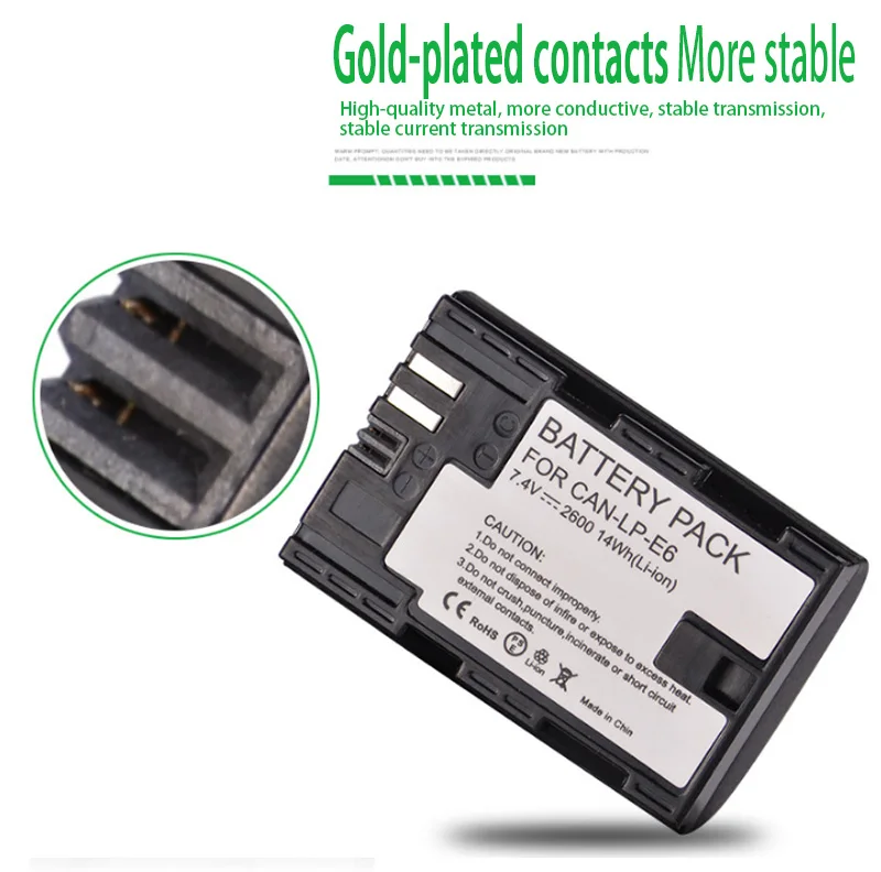 LP E6 LPE6 LP-E6 E6N аккумулятор 2600 мАч+ светодиодный двойной зарядное устройство для камеры Canon EOS 5DS R 5D Mark II 5D Mark III 6D 7D 80D EOS 5DS R