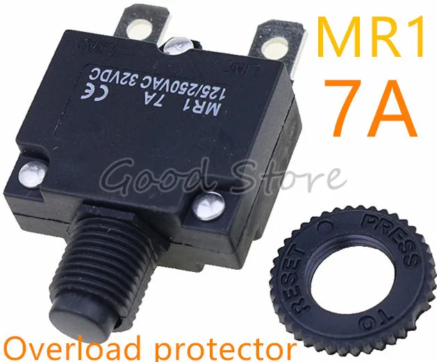 1 шт. тепловой выключатель защита от перегрузки MR1 7A 125/250VAC 32VDC переключатель |