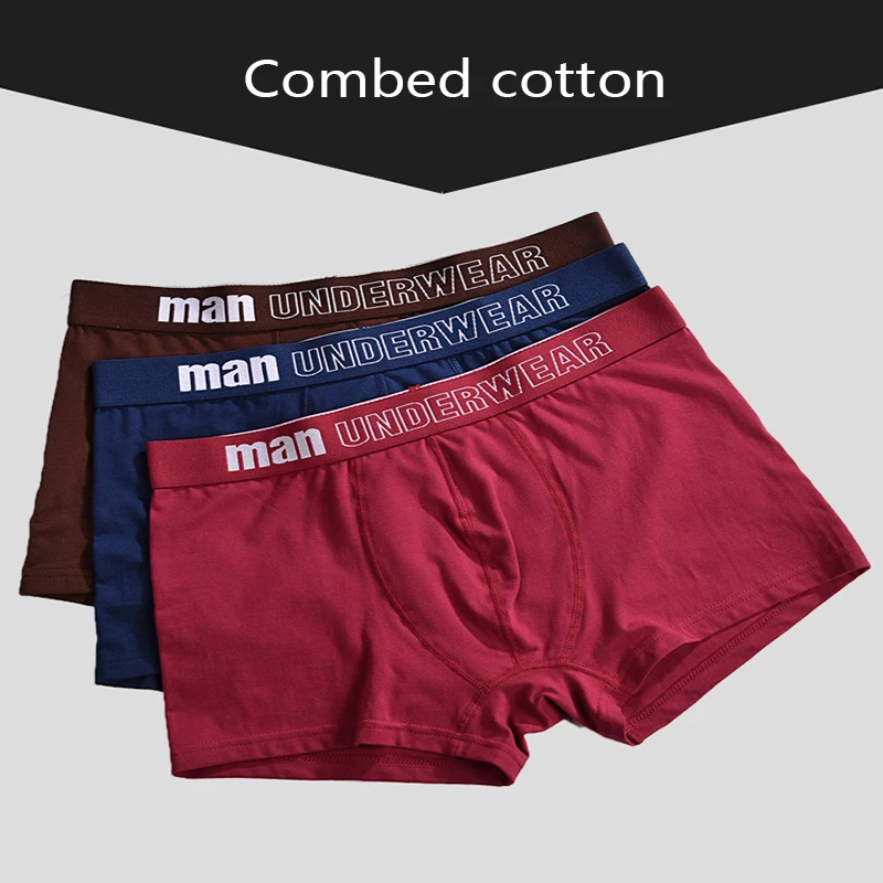 Трусы боксеры мужские из чесаного хлопка 4 шт./лот|Мужские трусы боксеры| |