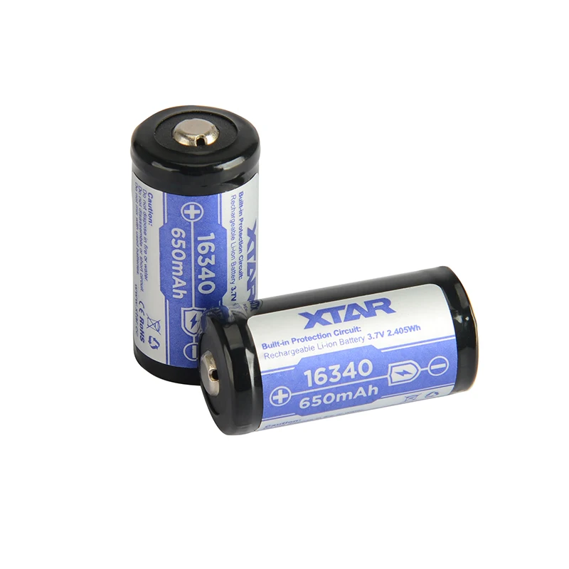 4 шт. Оригинальная Аккумуляторная Батарея Xtar 16340 650mAh 3 7 V защищенная батарея