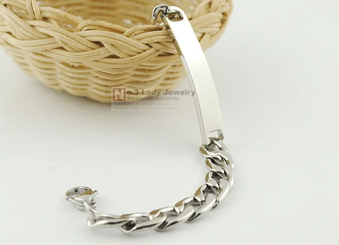 Мужские и женские браслеты на плоской цепочке из нержавеющей стали 2015 бижутерия