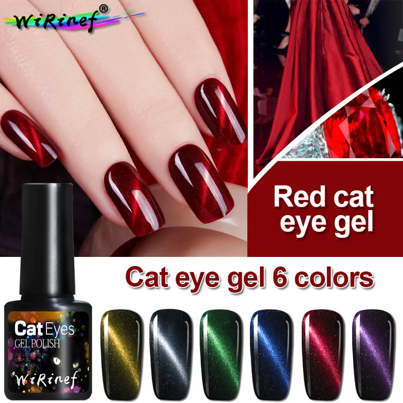 

WiRinef верхнее покрытие магнитные солнцезащитные очки "кошачий глаз" гель для ногтей Лаки 8 мл Nail Art Magic УФ & светодиодный Гель-лак для ногтей лак