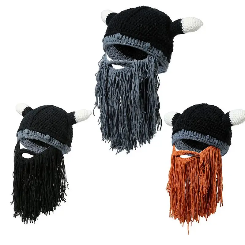 Унисекс Vagabond Viking Beanies популярная шапка головные уборы с рогом ручной работы