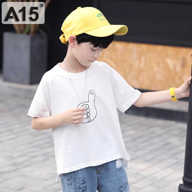 Boy t Shirt for Children Short Sleeve Cotton t-shirt Kids tshirt White Funny shirts 3D tshirts Teenage Clothing Size 8 12 Year | Мать и