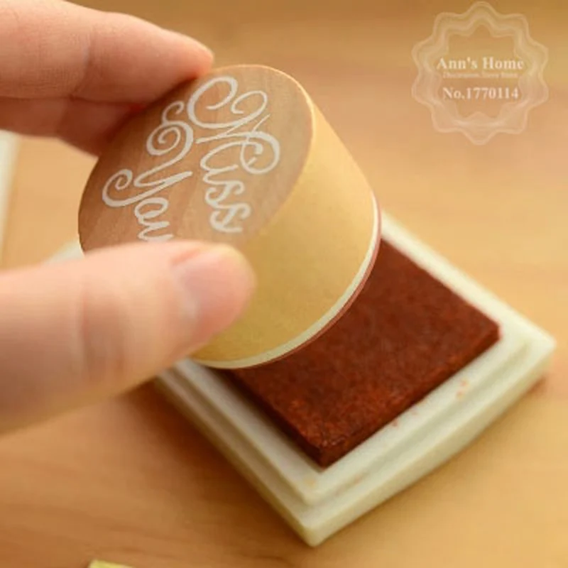 6 Styles Retro Style Vintage Pattern Round Wooden Rubber Stampe DIY Scrapbooking Kids Funny HomeWork Writing Love Stationery Set |