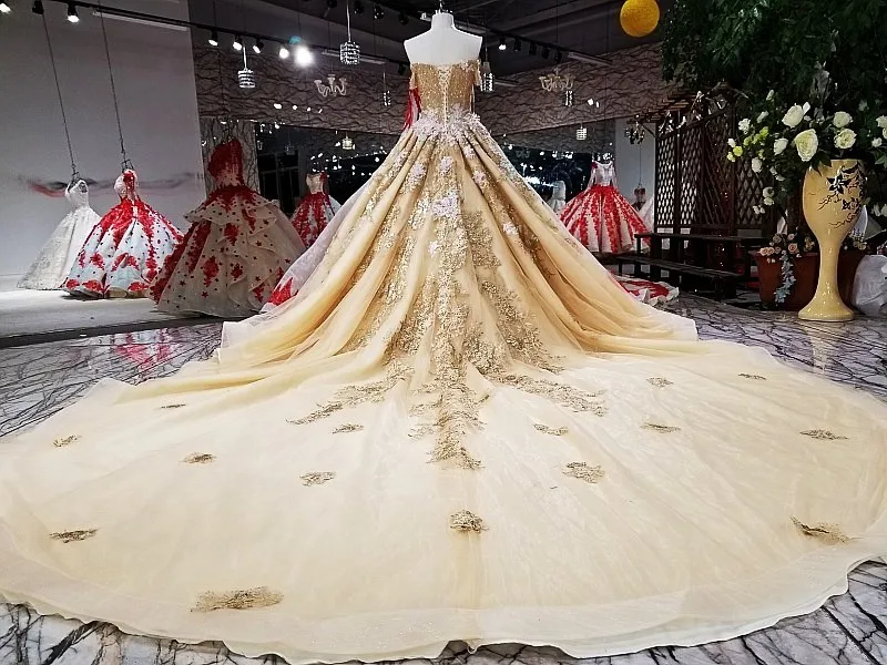 2020 Lace Veil Off The Shoulder Fluffy Elegant Wedding Dresses Noble Indian Style Bridal Apliques Para Vestidos De Novie | Свадьбы и