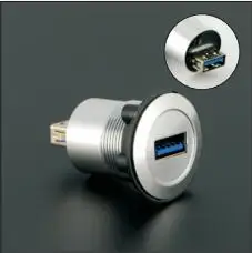 USB3.0 круглый тип монтажный usb-разъем женский A к женскому A(Серебристая или черная поверхность